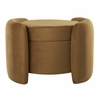 Nebula Upholstered Performance Velvet Ottoman in Cognac
