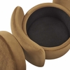 Nebula Upholstered Performance Velvet Ottoman in Cognac