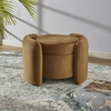 Nebula Upholstered Performance Velvet Ottoman in Cognac