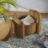 Nebula Upholstered Performance Velvet Ottoman in Cognac