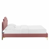 Neena Performance Velvet King Bed in Dusty Rose