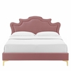 Neena Performance Velvet King Bed in Dusty Rose