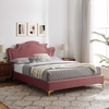 Neena Performance Velvet King Bed in Dusty Rose