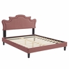 Neena Performance Velvet King Bed-MOD-6845 in Dusty Rose