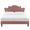 Neena Performance Velvet King Bed-MOD-6845 in Dusty Rose