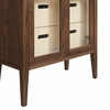 Nell 71" Glass Door Tall Display Storage Cabinet in Walnut