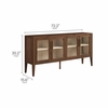 Nell 72" Glass Door Sideboard Storage Display Cabinet in Walnut