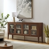 Nell 72" Glass Door Sideboard Storage Display Cabinet in Walnut