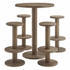 Neo 3-Piece Round Indoor - Outdoor Patio Patio Wood Bar Table And Stool Set