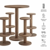 Neo 3-Piece Round Indoor - Outdoor Patio Patio Wood Bar Table And Stool Set