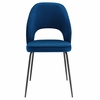 Nico Performance Velvet Dining Chair Set of 2 in Black Navy