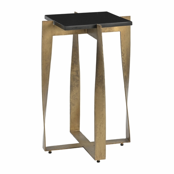 Noara Accent Table in Black & Brass