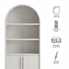 Nolan 74" Tall Wide Arched Storage Display Cabinet Bookshelf
