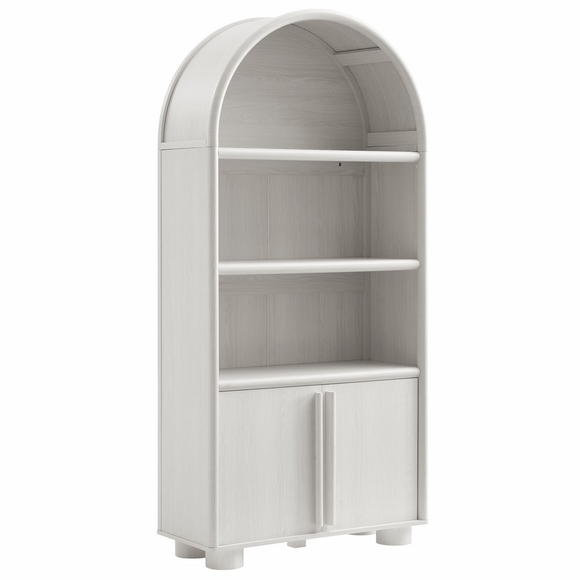 Nolan 74" Tall Wide Arched Storage Display Cabinet Bookshelf