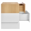 Nolia 2-Drawer Color Block Nightstand in Oak White