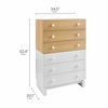 Nolia 6-Drawer Color Block Dresser Chest in Oak White