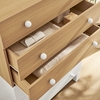 Nolia 6-Drawer Color Block Dresser Chest in Oak White
