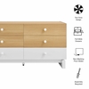 Nolia 6-Drawer Color Block Dresser in Oak White