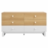 Nolia 6-Drawer Color Block Dresser in Oak White