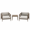 Northlake 3-Piece Outdoor Patio Teak Wood Furniture Set with Armchair and Side Table
