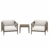Northlake 3-Piece Outdoor Patio Teak Wood Furniture Set with Armchair and Side Table