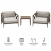 Northlake 3-Piece Outdoor Patio Teak Wood Furniture Set with Armchair and Side Table