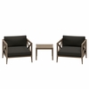 Northlake 3-Piece Outdoor Patio Teak Wood Furniture Set with Armchair and Side Table