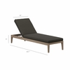 Northlake 3-Piece Outdoor Patio Teak Wood Furniture Set with Chaise Lounges and Side Table