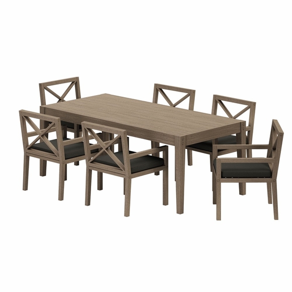 Northlake 7-Piece Outdoor Patio Teak Wood Dining Set