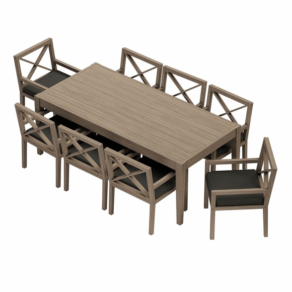Northlake 9-Piece Outdoor Patio Teak Wood Dining Set
