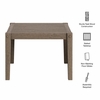Northlake Square Outdoor Patio Teak Side Table in Weathered Gray