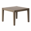 Northlake Square Outdoor Patio Teak Side Table in Weathered Gray