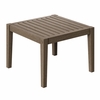 Northlake Square Outdoor Patio Teak Side Table in Weathered Gray