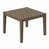 Northlake Square Outdoor Patio Teak Side Table in Weathered Gray