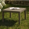 Northlake Square Outdoor Patio Teak Side Table in Weathered Gray