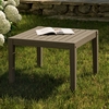 Northlake Square Outdoor Patio Teak Side Table in Weathered Gray