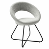 Nouvelle Upholstered Fabric Dining Chair Set of 2 in Black Light Gray