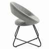 Nouvelle Upholstered Fabric Dining Chair Set of 2 in Black Light Gray