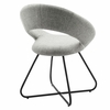 Nouvelle Upholstered Fabric Dining Chair Set of 2 in Black Light Gray