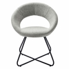 Nouvelle Upholstered Fabric Dining Chair Set of 2 in Black Light Gray