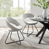 Nouvelle Upholstered Fabric Dining Chair Set of 2 in Black Light Gray
