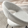 Nouvelle Upholstered Fabric Dining Chair Set of 2 in Black Light Gray
