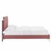 Novi Performance Velvet King Bed in Dusty Rose