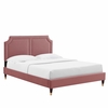 Novi Performance Velvet King Bed-MOD-6838 in Dusty Rose