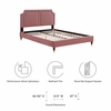Novi Performance Velvet King Bed-MOD-6838 in Dusty Rose