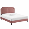 Novi Performance Velvet King Bed-MOD-6843 in Dusty Rose