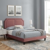 Novi Performance Velvet King Bed-MOD-6843 in Dusty Rose