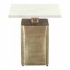 Nyra Side Table in White & Brass