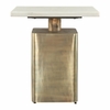 Nyra Side Table in White & Brass