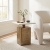 Nyra Side Table in White & Brass
